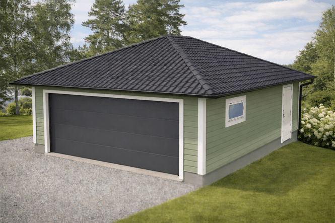 Hovedbilde Dobbelgarasje 6,2 × 7,8 m – valmtak(22°, ...
