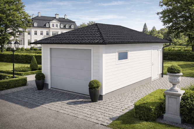 Hovedbilde Enkelgarasje 3,6 × 6,0 m – helvalmet tak, ...
