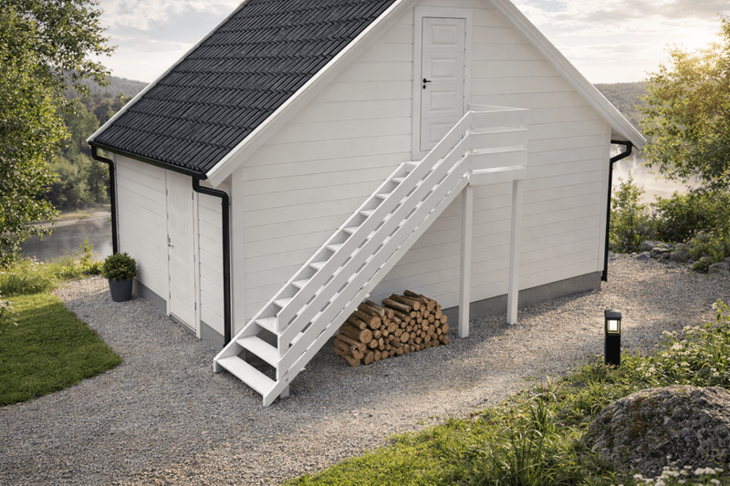 Dobbelgarasje 6,2 × 7,8 m – 36° saltak med loft, ferdige elementer