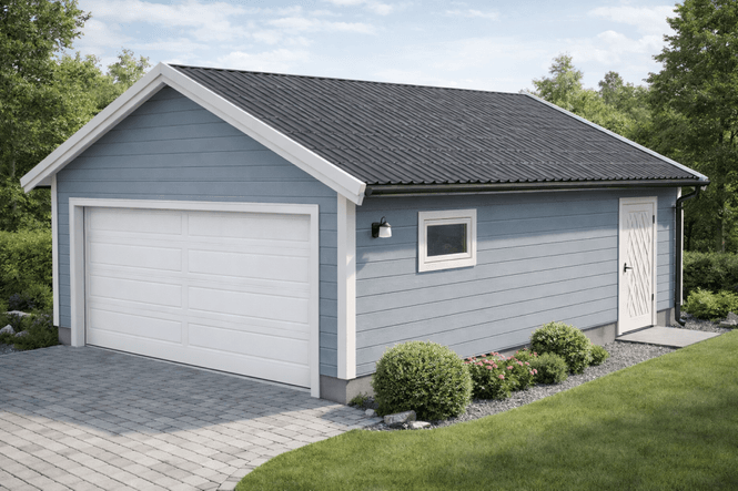 Hovedbilde Dobbelgarasje 6,2 × 7,8 m – 22° saltak, ...